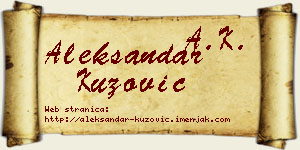 Aleksandar Kuzović vizit kartica